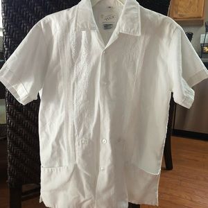 KIDS LINEN GUAYABERA YUCA